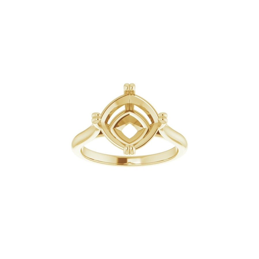 Cushion Double Claw-Prong Solitaire Engagement Ring Mounting - gallery - Series 126031