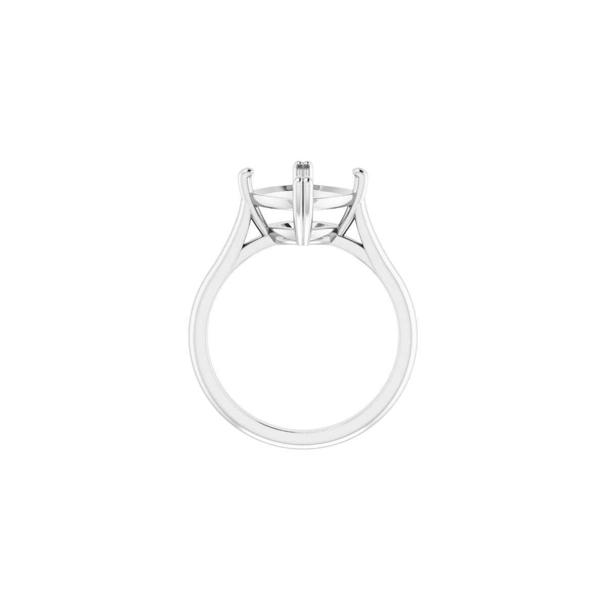 Cushion Double Claw-Prong Solitaire Engagement Ring Mounting - gallery - Series 126031