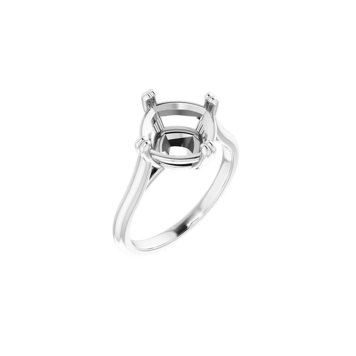 Cushion Double Claw-Prong Solitaire Engagement Ring Mounting - gallery - Series 126031