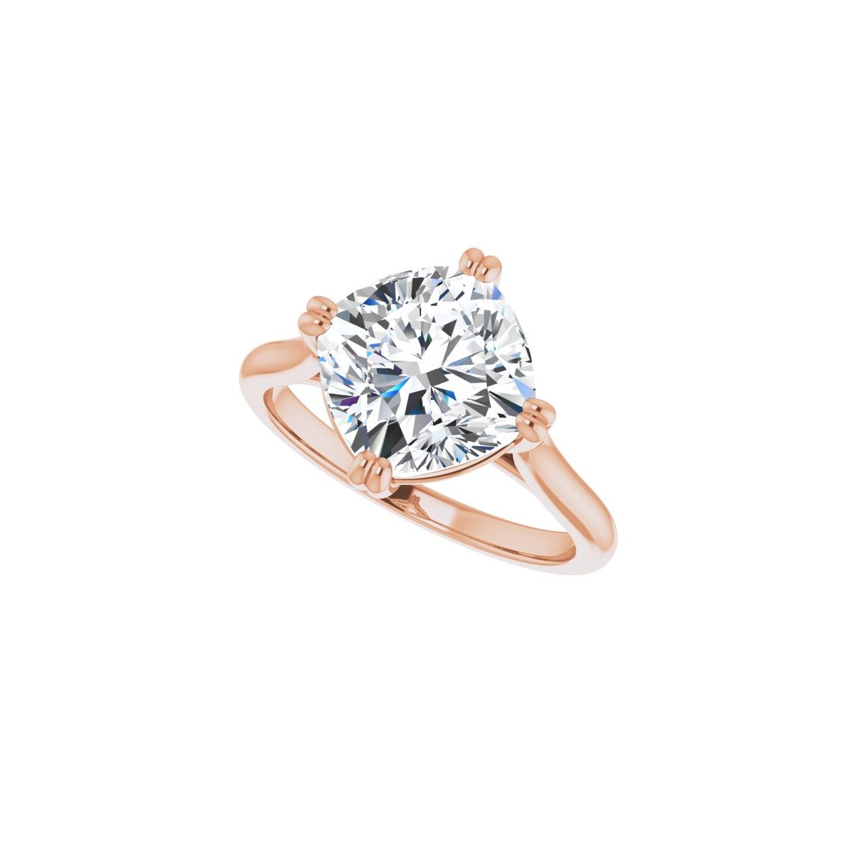 Cushion Double Claw-Prong Solitaire Engagement Ring Mounting - gallery - Series 126031