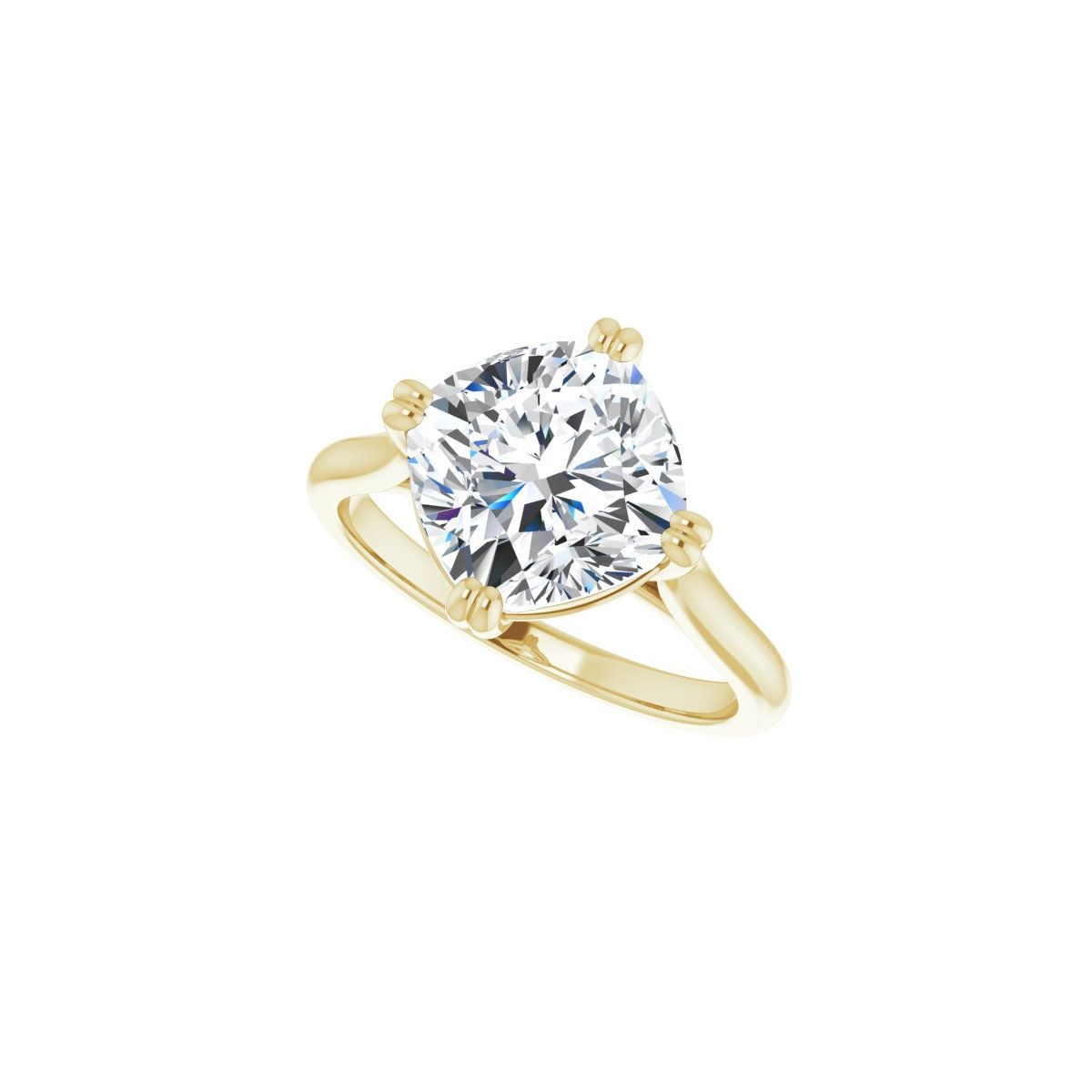 Cushion Double Claw-Prong Solitaire Engagement Ring Mounting - gallery - Series 126031