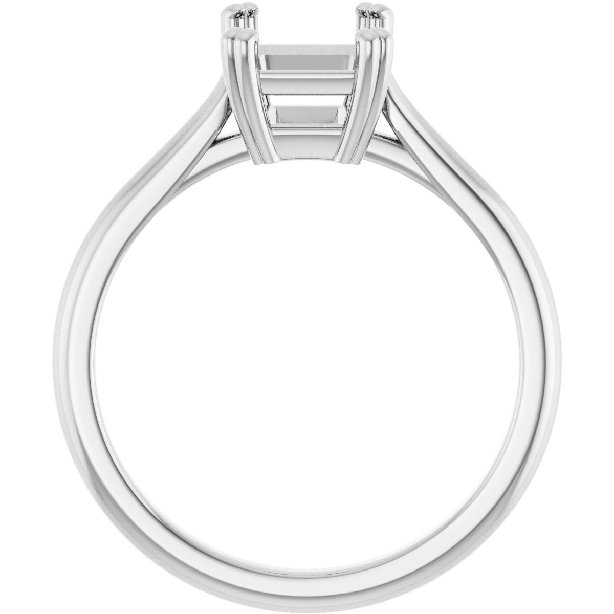 Emerald Double Claw-Prong Solitaire Engagement Ring Mounting - gallery - Series 126031