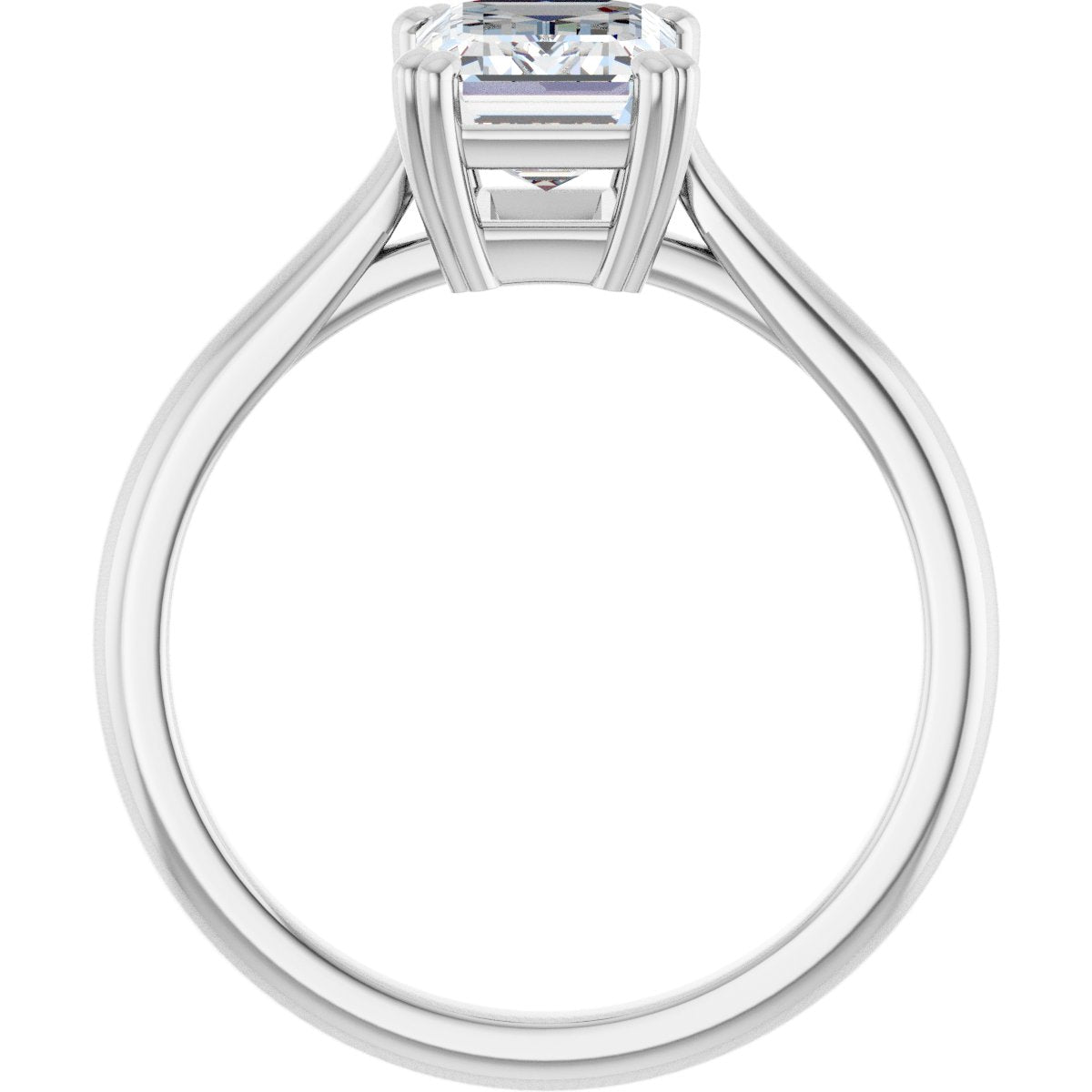 Emerald Double Claw-Prong Solitaire Engagement Ring Mounting - gallery - Series 126031