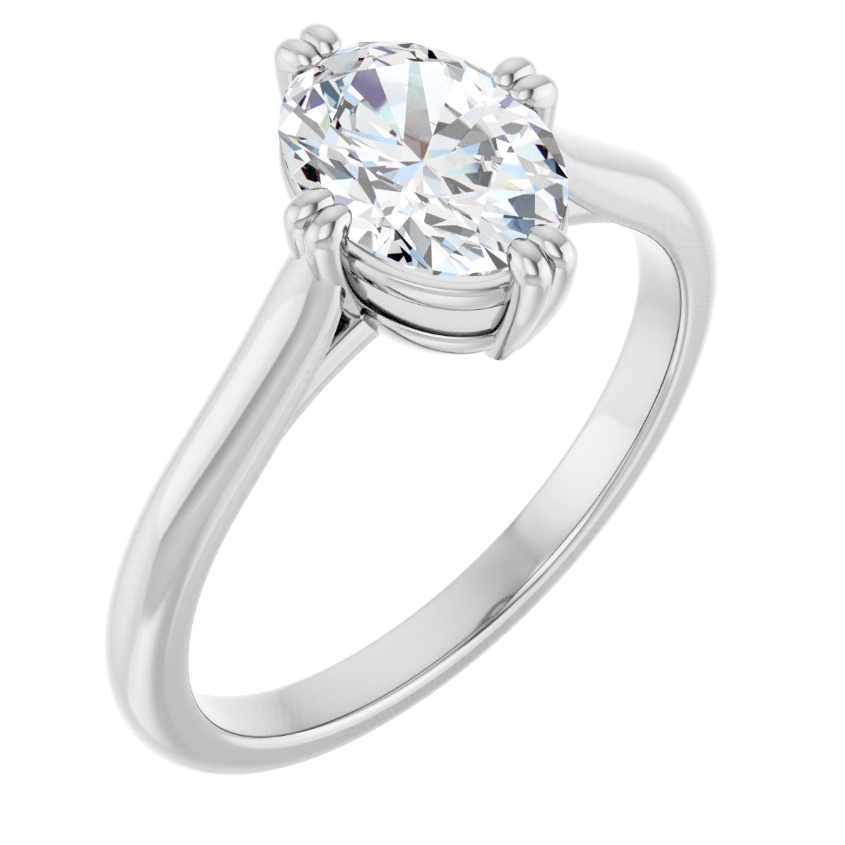 Cushion Double Claw-Prong Solitaire Engagement Ring Mounting - gallery - Series 126031