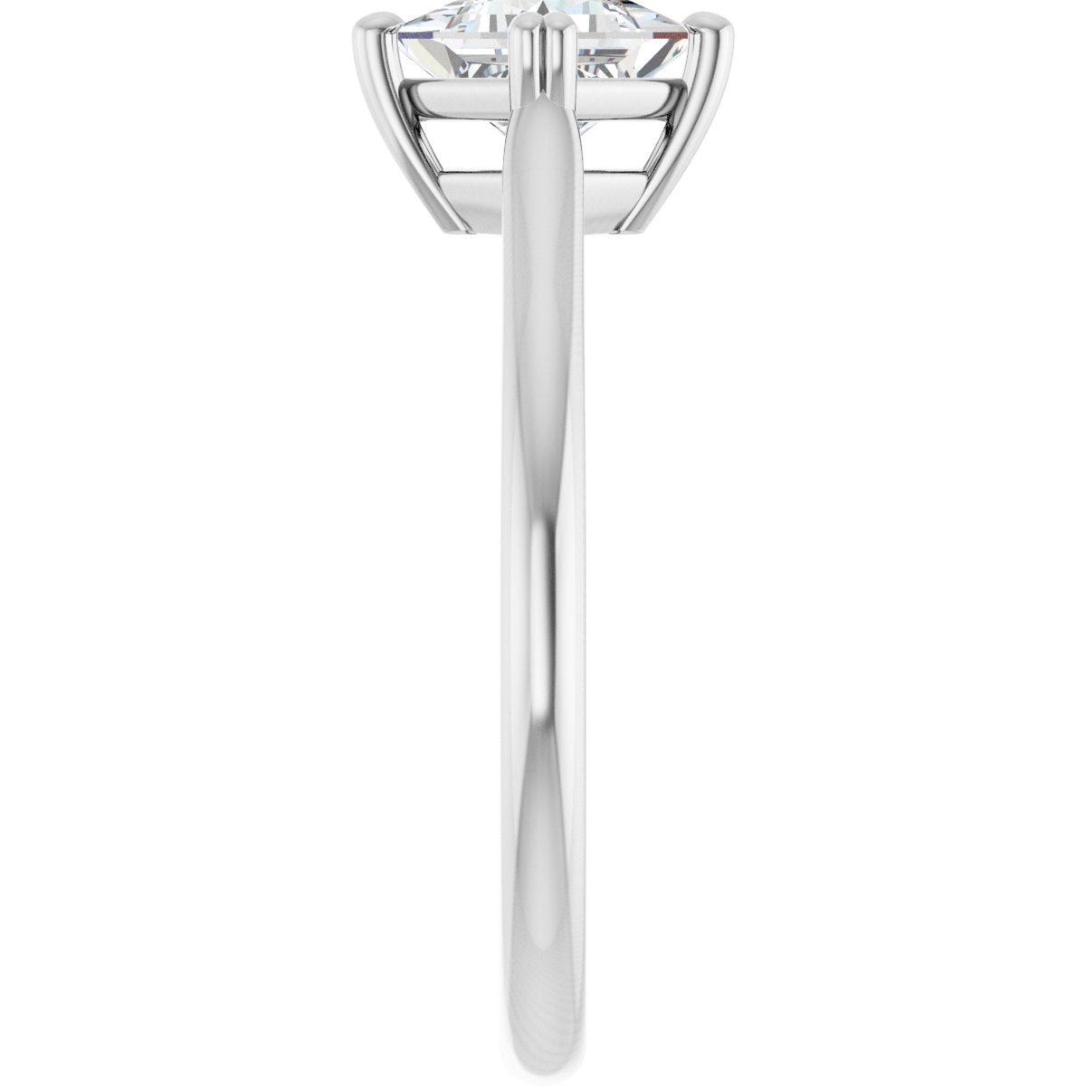 Square Double Claw-Prong Solitaire Engagement Ring Mounting - gallery - Series 126031