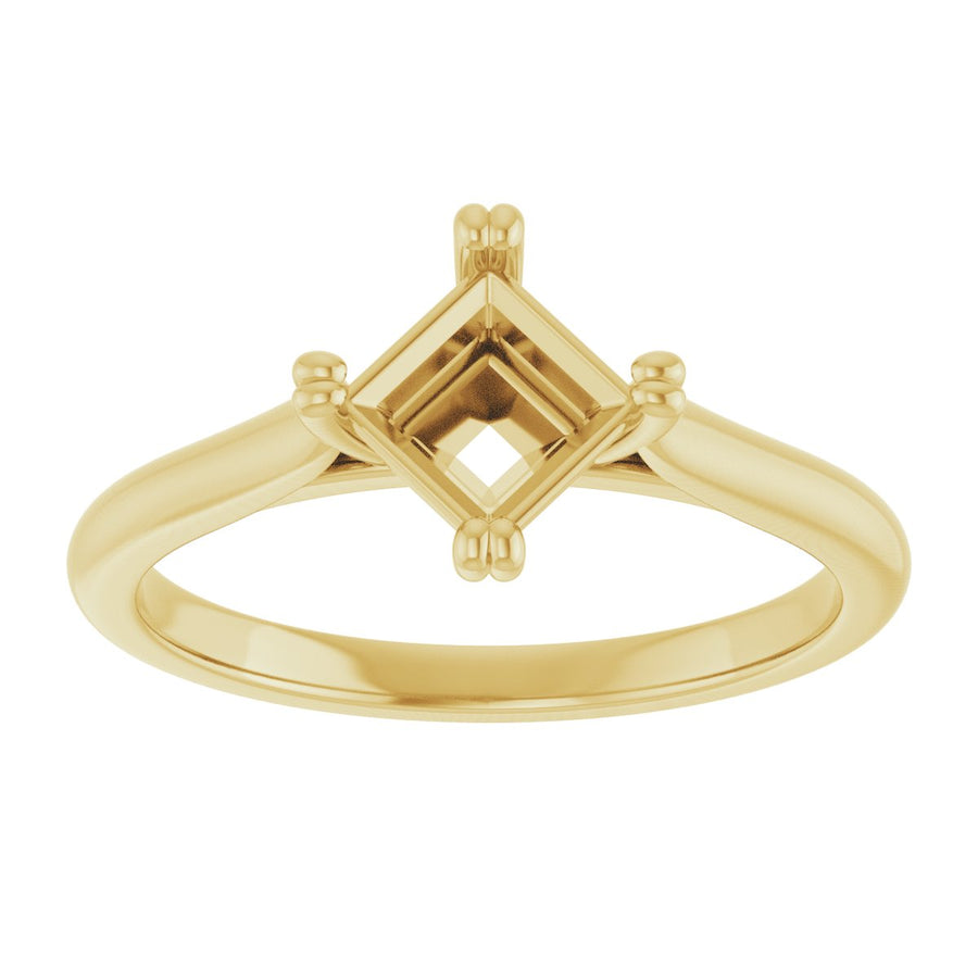 Square Double Claw-Prong Solitaire Engagement Ring Mounting - gallery - Series 126031