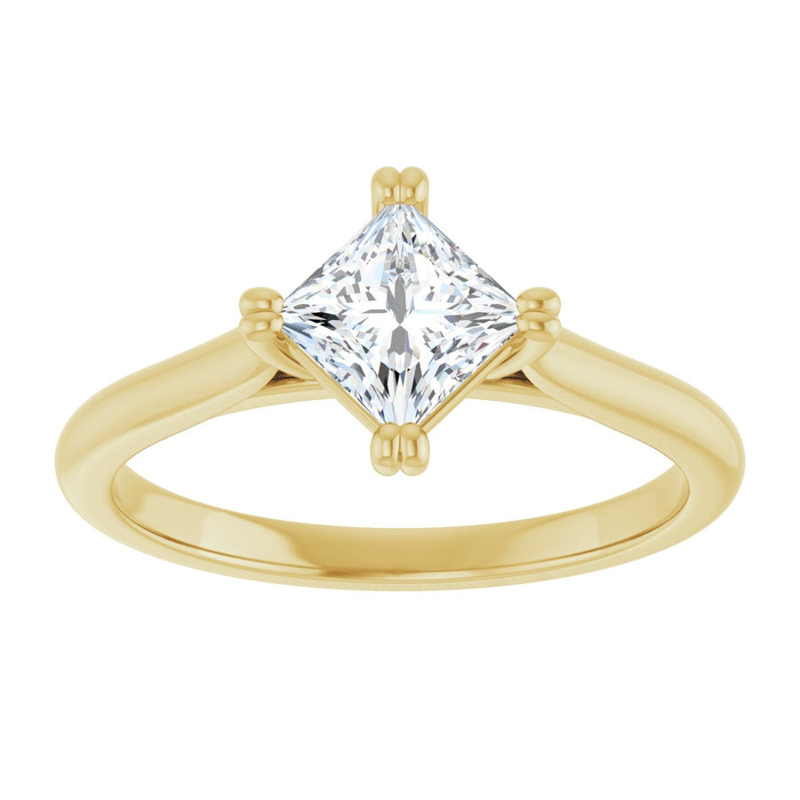 Square Double Claw-Prong Solitaire Engagement Ring Mounting - gallery - Series 126031