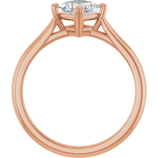 Square Double Claw-Prong Solitaire Engagement Ring Mounting - gallery - Series 126031
