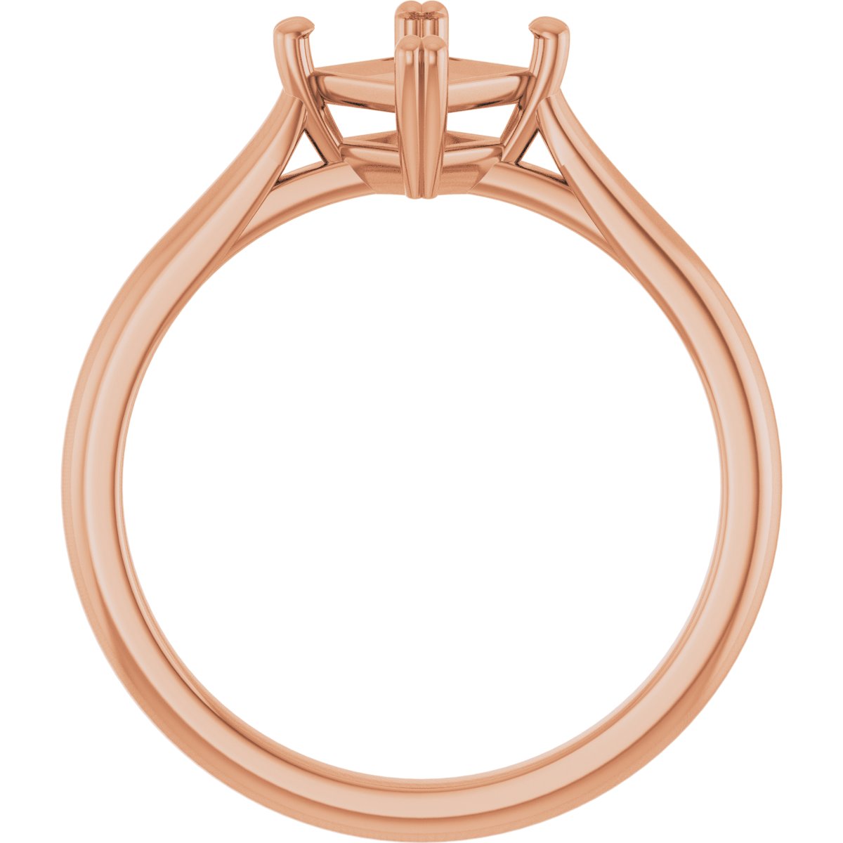 Square Double Claw-Prong Solitaire Engagement Ring Mounting - gallery - Series 126031
