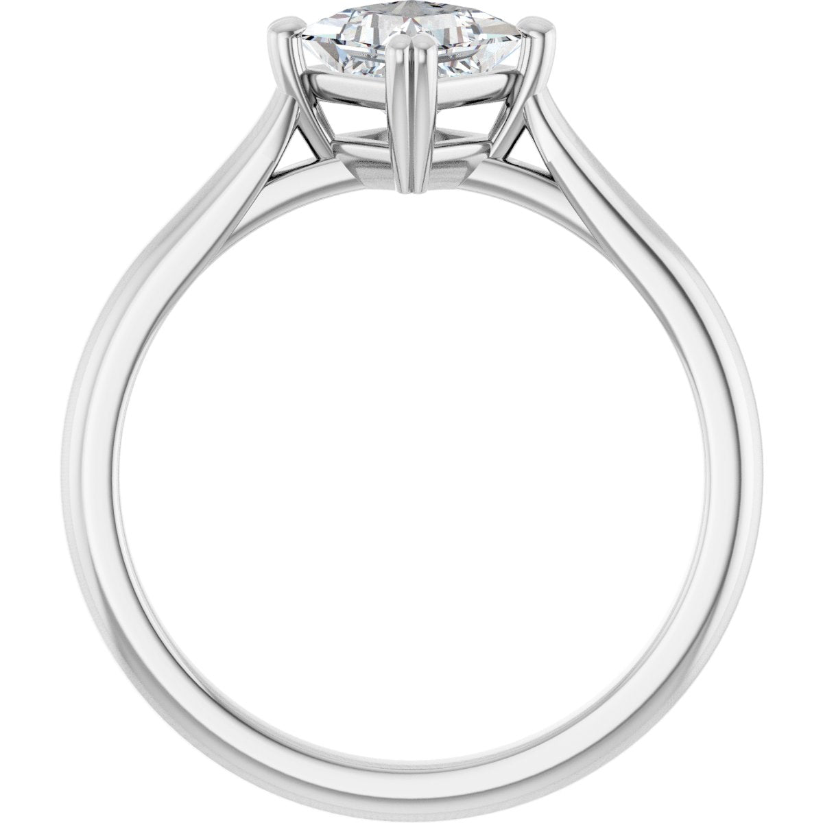 Square Double Claw-Prong Solitaire Engagement Ring Mounting - gallery - Series 126031