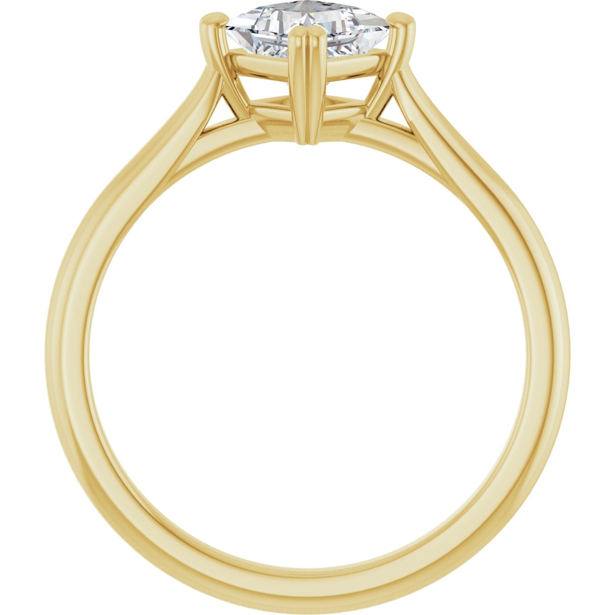 Square Double Claw-Prong Solitaire Engagement Ring Mounting - gallery - Series 126031