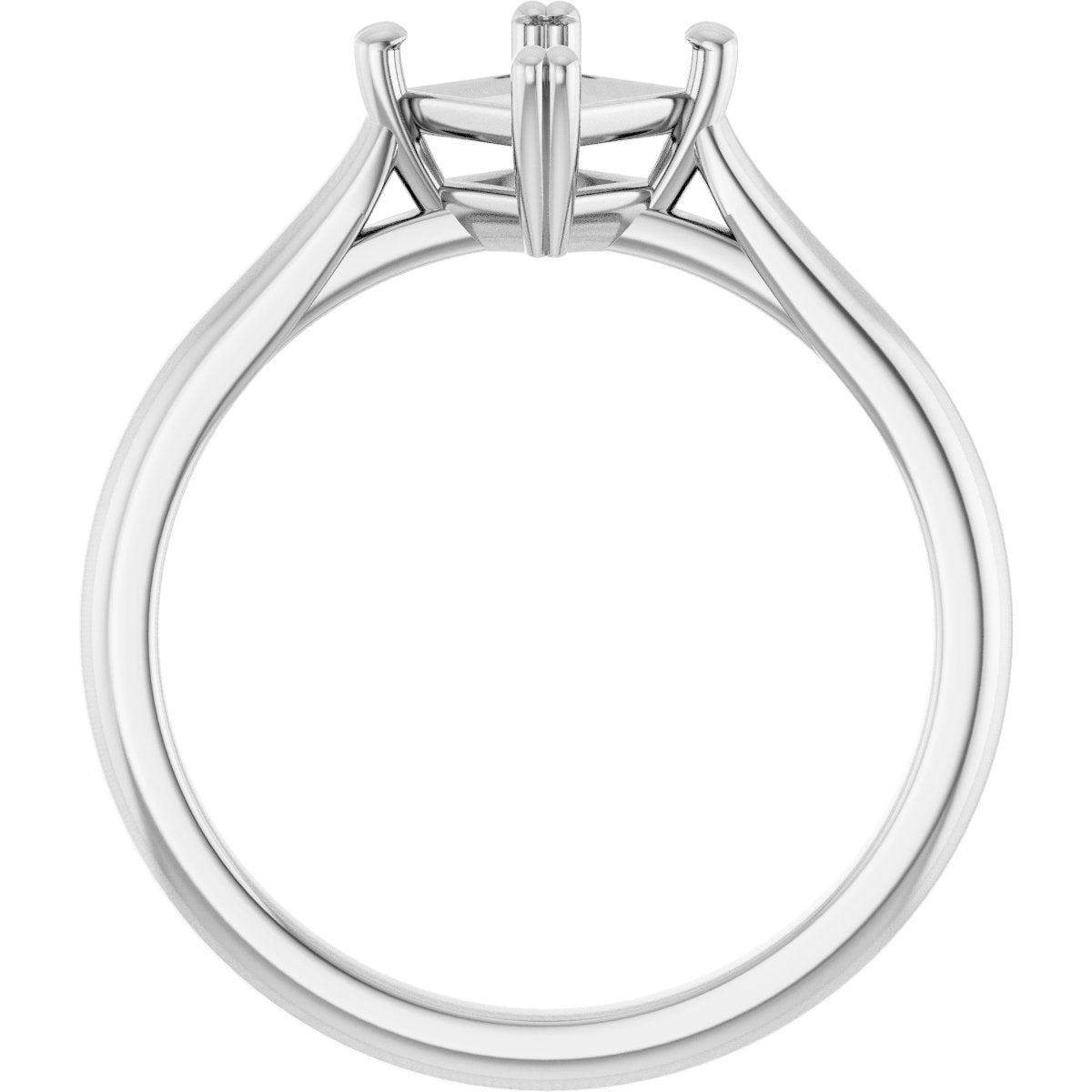 Square Double Claw-Prong Solitaire Engagement Ring Mounting - gallery - Series 126031