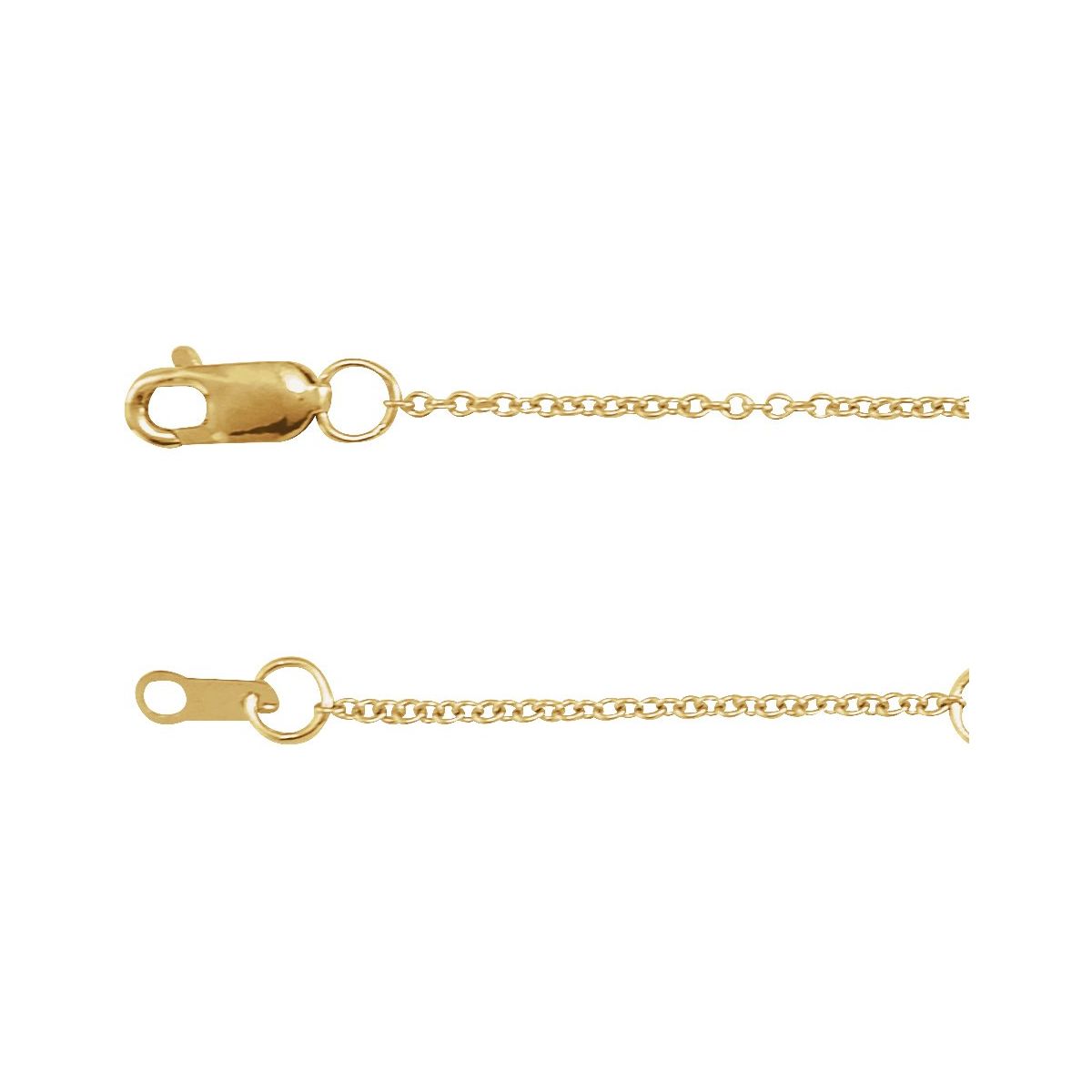 1 mm Cable Chain Bracelet (1 Mm / 6 1/2-7 1/2 In) - 14K Yellow Gold-Filled - Series CH1015