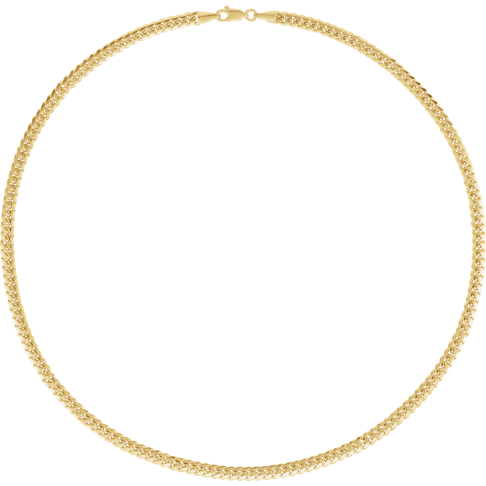 14K Yellow Solid Gold Miami Cuban Curb 20" Chain