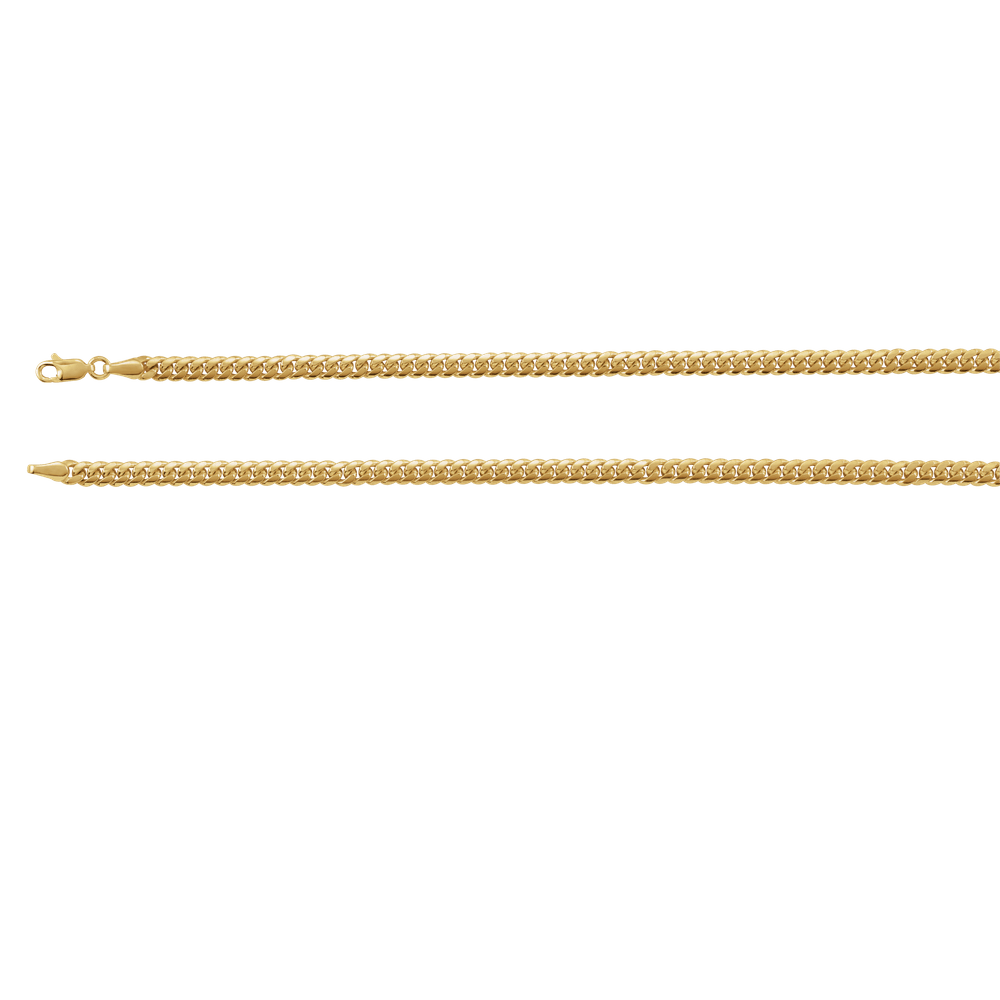 14K Yellow Solid Gold Miami Cuban Curb 20" Chain