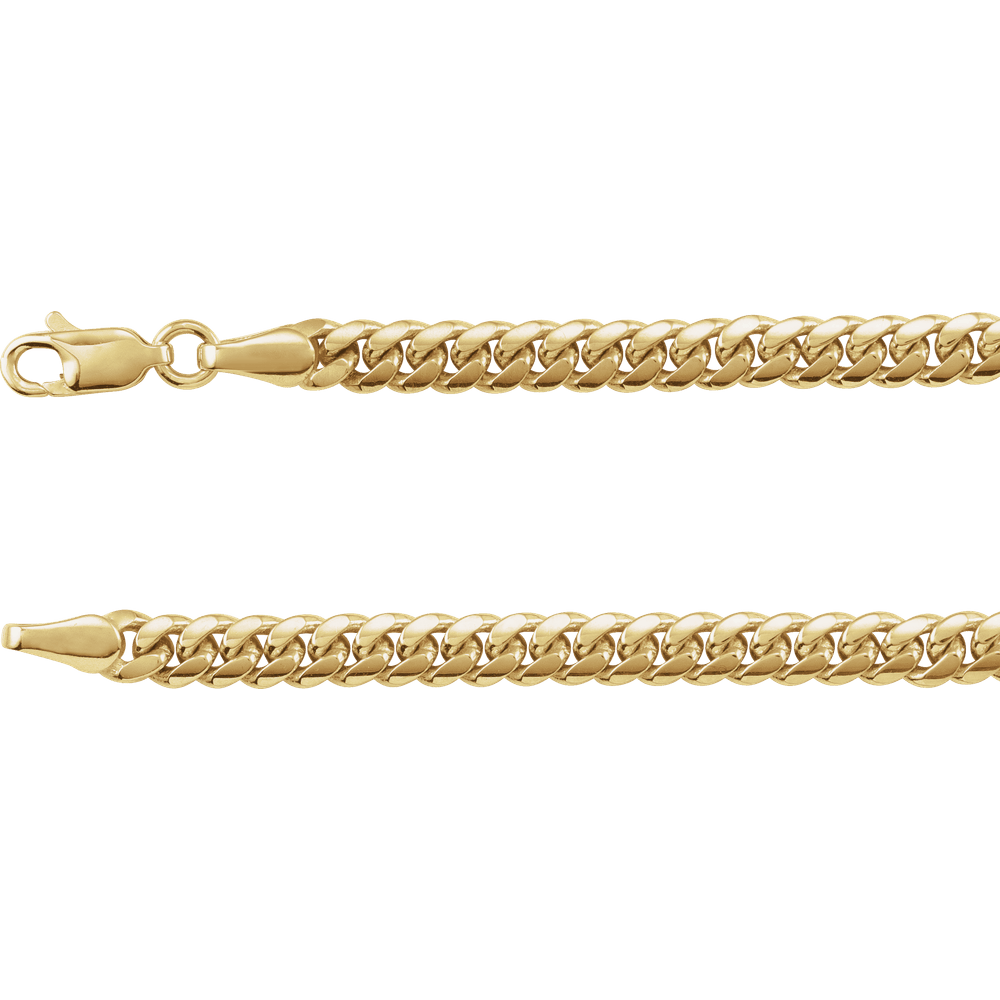 14K Yellow Solid Gold Miami Cuban Curb 20" Chain