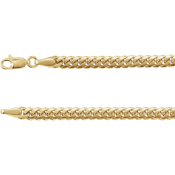 14K Yellow Solid Gold Miami Cuban Curb 20" Chain