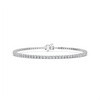 Round Lab Diamond 4 Prong Straight Line Tennis Bracelet in 14K White Gold – front view
