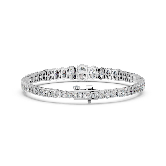 Oval Lab Diamond Graduating Bracelet in 14K White Gold – back view