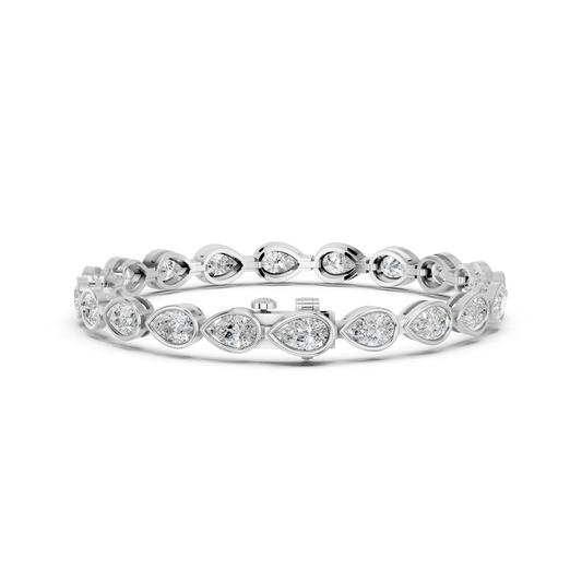 Pear Lab Diamond E-W Bezel Tennis Bracelet in 14K White Gold – back view