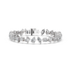 Angled Multi Shapes Lab Diamond Tennis Bracelet in 14K White Gold – front view