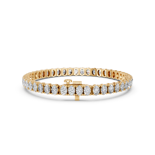 Oval Lab Diamond N-S Tennis Bracelet in 14K Yellow Gold – back view