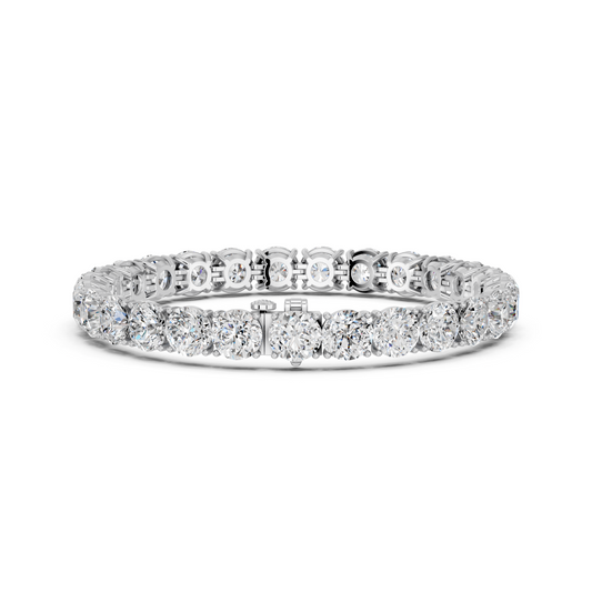 Round Lab Diamond 4 Prong Tennis Bracelet in 14K White Gold – back view