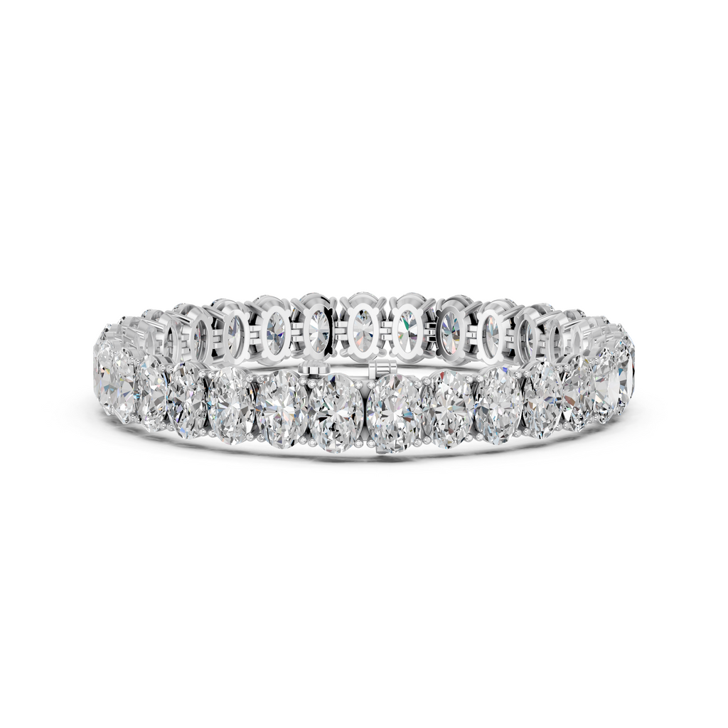 Oval Lab Diamond N-S Heavytennis Bracelet in 14K White Gold – back view