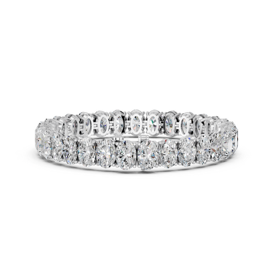 Oval Lab Diamond N-S Heavytennis Bracelet in 14K White Gold – back view