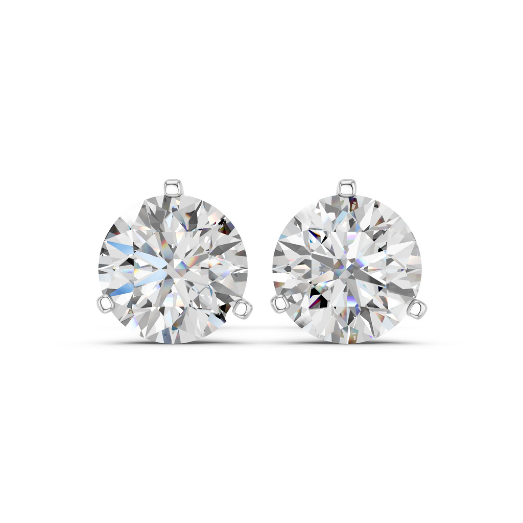 Round Lab Diamond Martini Stud in 14K White Gold – top view