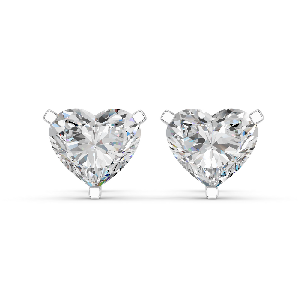 Heart Lab Diamond Martini Stud in 14K White Gold – top view