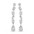 Multi Shape Lab Diamond Linear Earring in 14K White Gold – top view