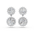 Round Lab Diamond Dangle Drop Earring in 14K White Gold – top view