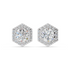 Round Lab Diamond Halo Stud in 14K White Gold – top view