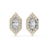 Marquise Lab Diamond Halo Stud in 14K Yellow Gold – top view