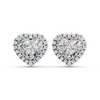 Heart Lab Diamond Halo Stud in 14K White Gold – top view