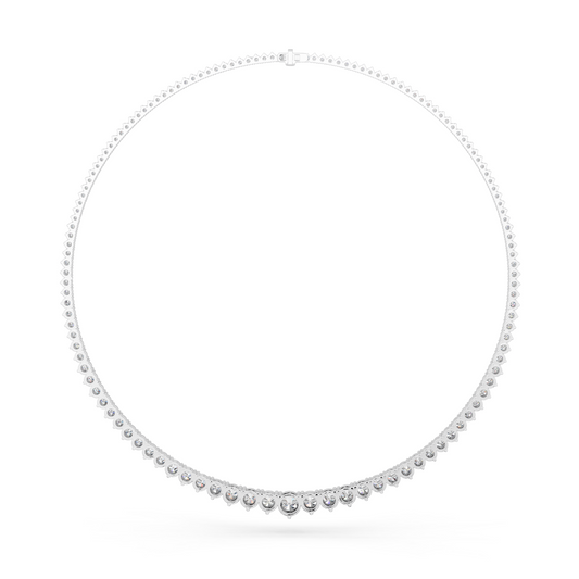 Round Lab Diamond Riviera Necklace in 14K White Gold – back view