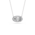 Moval Lab Diamond E-W Halo Necklace in 14K White Gold – top view