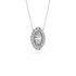 Marquise Lab Diamond Halo Necklace in 14K White Gold – top view