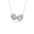 Emerald Cut And Pear Lab Diamond 2 Stone Halo Necklace in 14K White Gold – top view