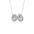 Oval And Pear Lab Diamond 2 Stone Halo Necklace in 14K White Gold – top view