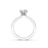 Round Lab Diamond Engagement Ring in 14K White Gold – front view