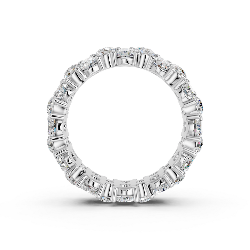 Round Lab Diamond Eternity Band in 14K White Gold – front view