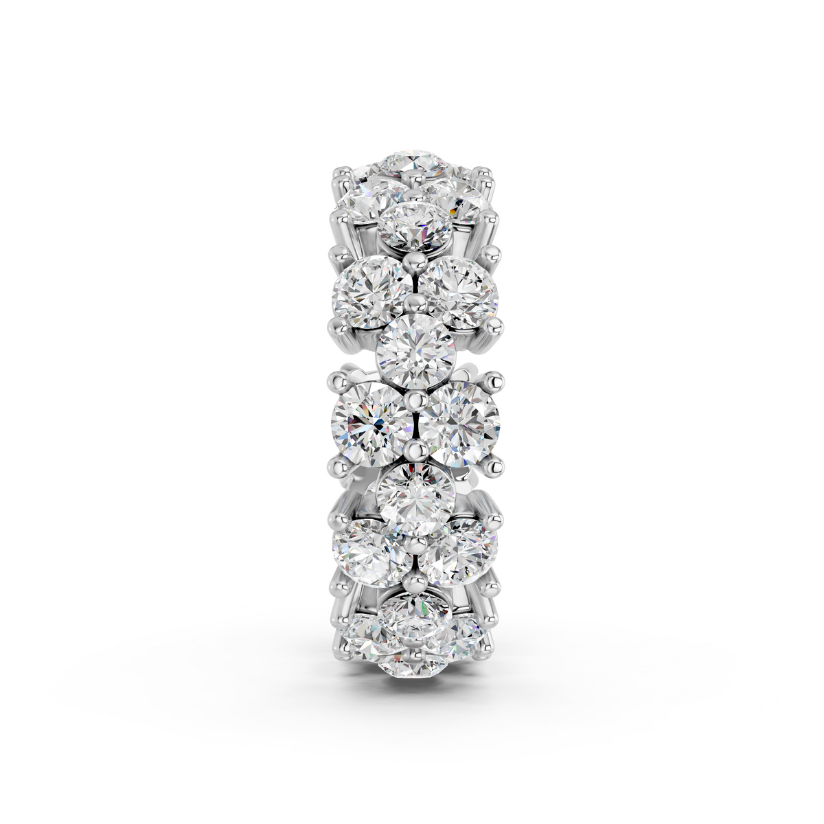 Round Lab Diamond Eternity Band in 14K White Gold – reverse view