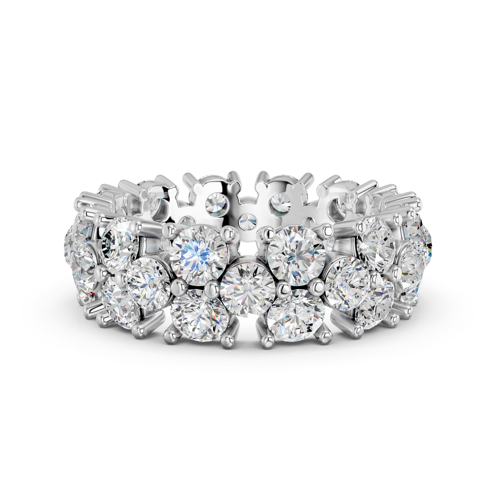 Round Lab Diamond Eternity Band in 14K White Gold – top view