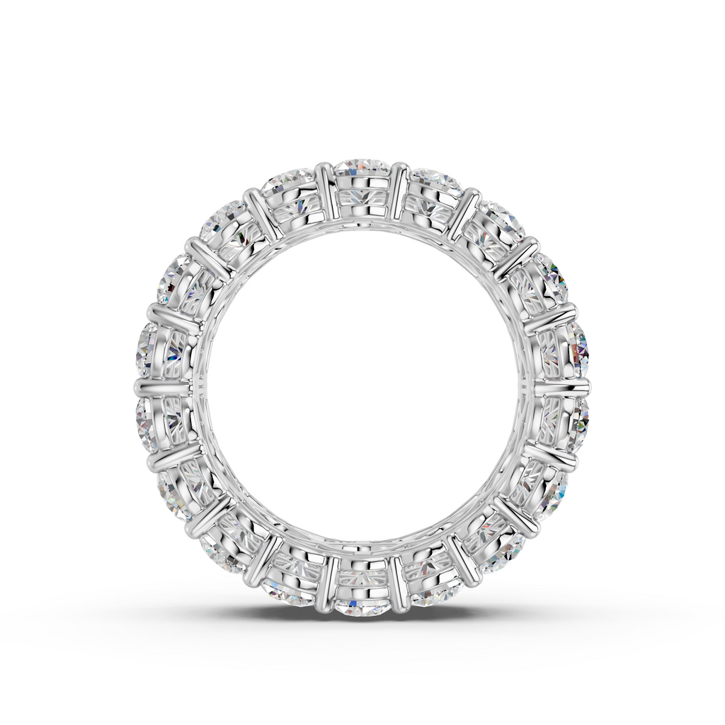 Round Lab Diamond Eternity Band in 14K White Gold – front view