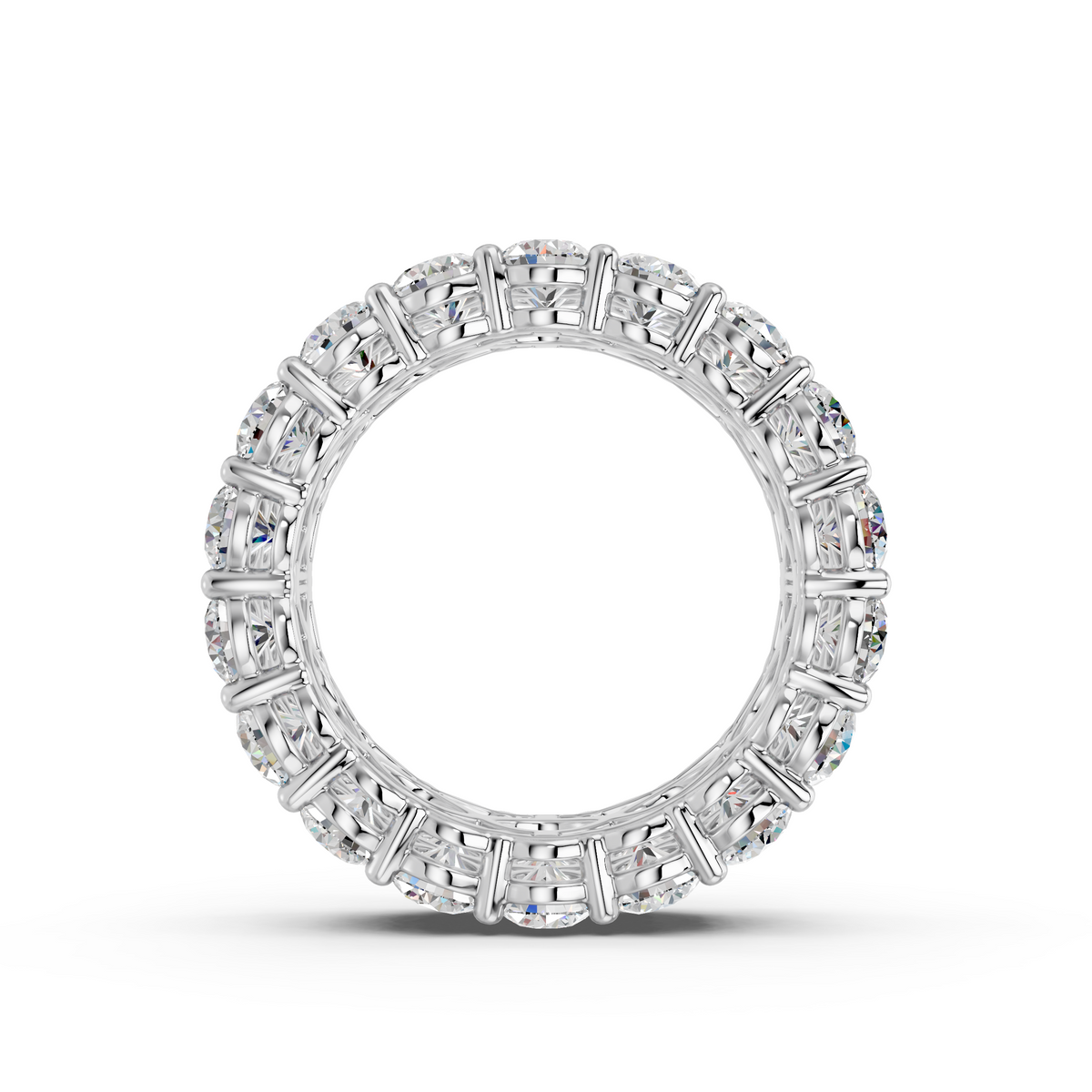 Round Lab Diamond Eternity Band in 14K White Gold – front view