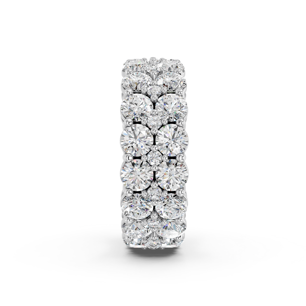 Round Lab Diamond Eternity Band in 14K White Gold – reverse view