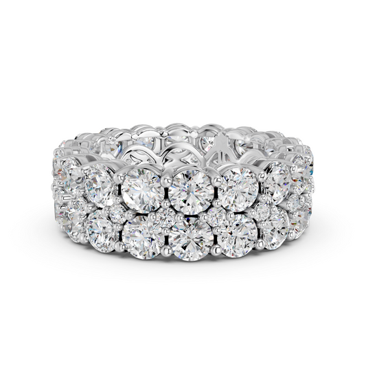 Round Lab Diamond Eternity Band in 14K White Gold – top view
