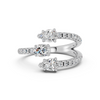 Oval & Pear Lab Diamond Fashion Ring in 14K White Gold – top view